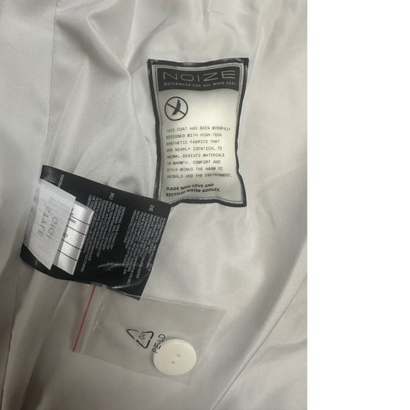 NWT Winter Faux Fur-Trimmed Vegan Leather Hooded Parka White  Puffer Jacket Coat - Picture 7 of 10